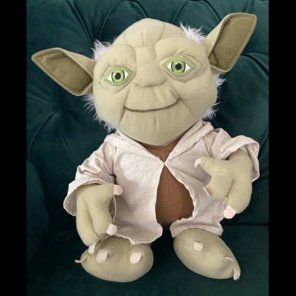 17" Large Yoda Plush Star Wars Stuffed Animal With Hoodie Disney Lucas Film - Picture 1 of 9